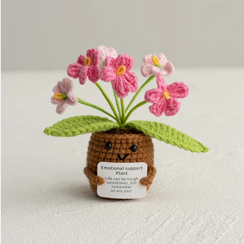 Jolie fleur au Crochet en pot, mots d'encouragement, ne me oubliez pas, crochet orange convolia, ornement de réchauffement de cœur