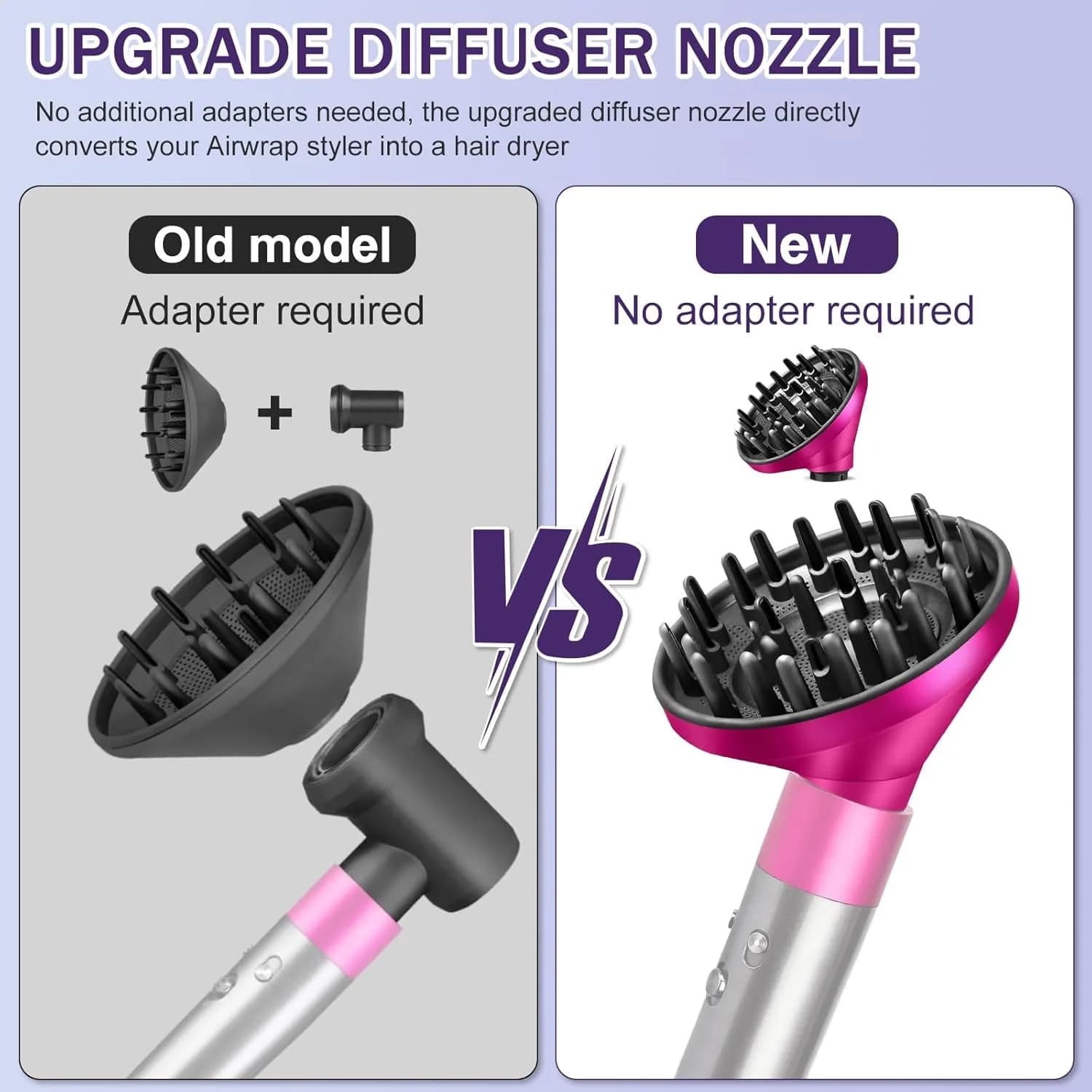 Fixation de diffuseur améliorée pour Dyson Airwrap HS05 HS03 HS01, buse de vague de cheveux, diffuseur de sèche-cheveux professionnel