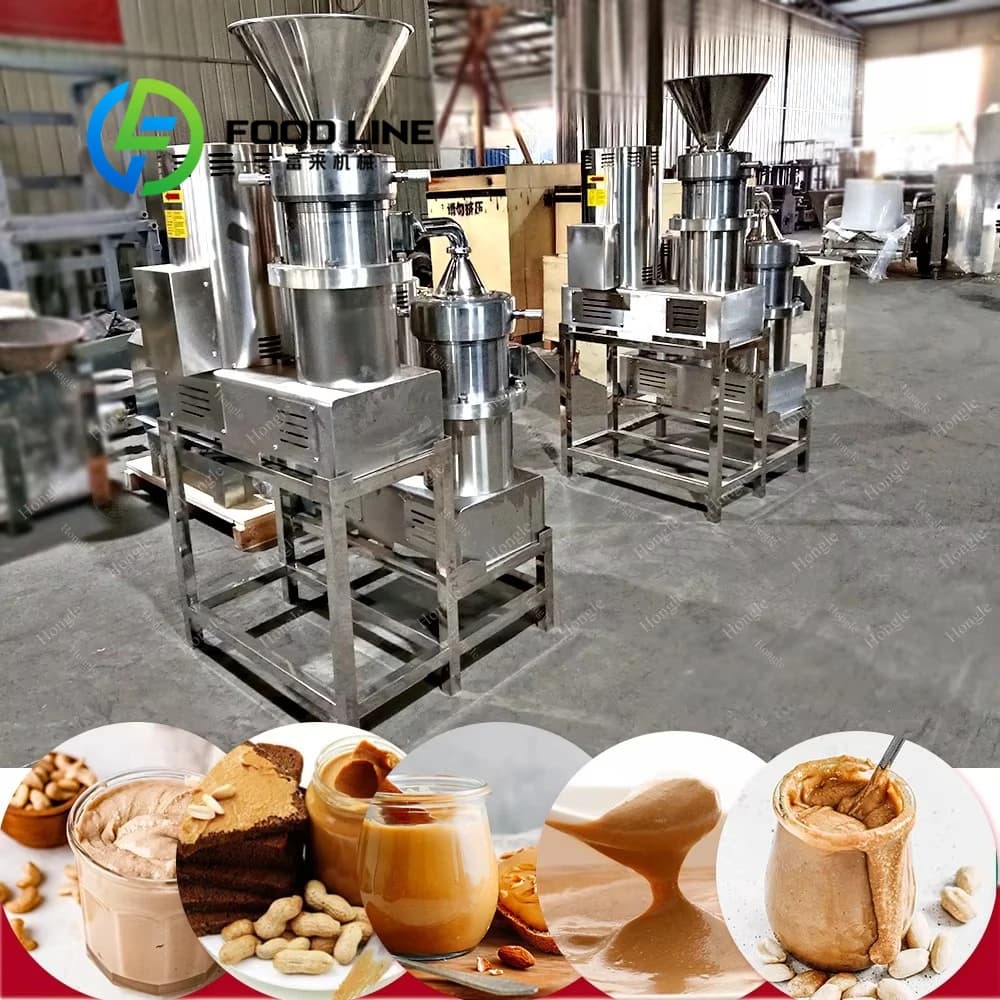 Machines de ligne de production de pâte d'arachide de Tahini de beurre d'amande et de sésame pour la fabrication de beurre de soja de noix, processeur de matière première