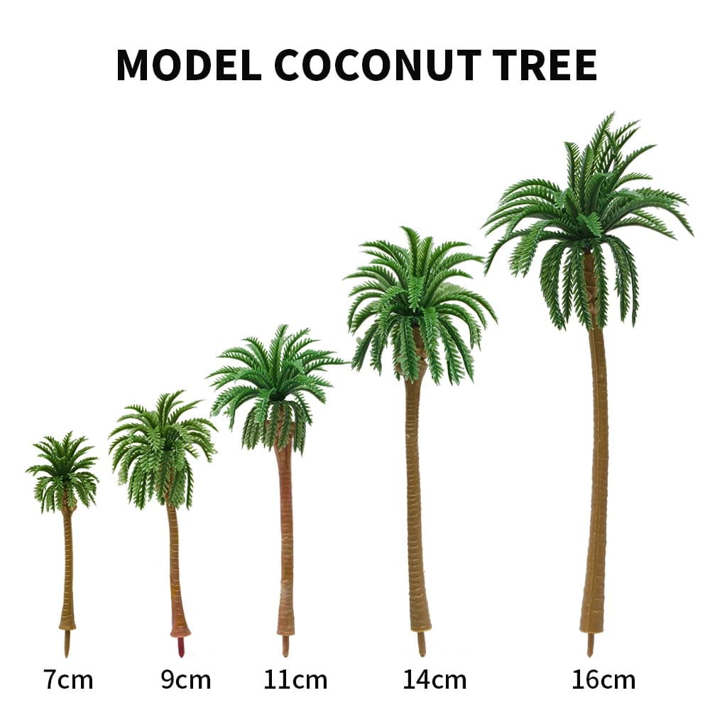 Lot de 5 miniatures de palmiers coco, modèles de 7 à 16 cm de hauteur, pour pots de plantes, bonsaïs, micro-paysages, décorations de jardin DIY, ornements de paysage