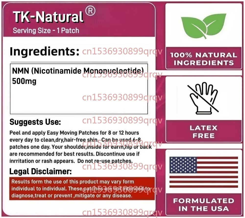 30 Patchs Transdermiques NMN (Nicotinamide Mononucleotide) pour NAD