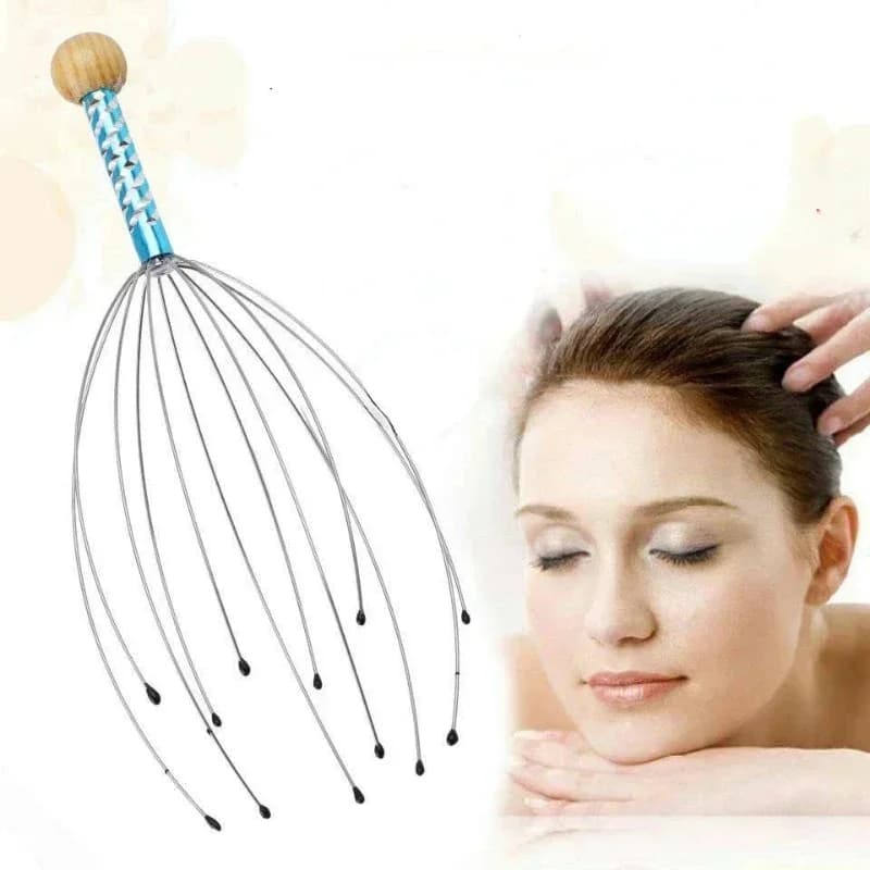 Masseur de relaxation de tête, Massage de griffes de cou de guérison, Anti-stress, soulagement de la douleur, poulpe, cuir chevelu, Spa, maux de tête, stimule la circulation sanguine
