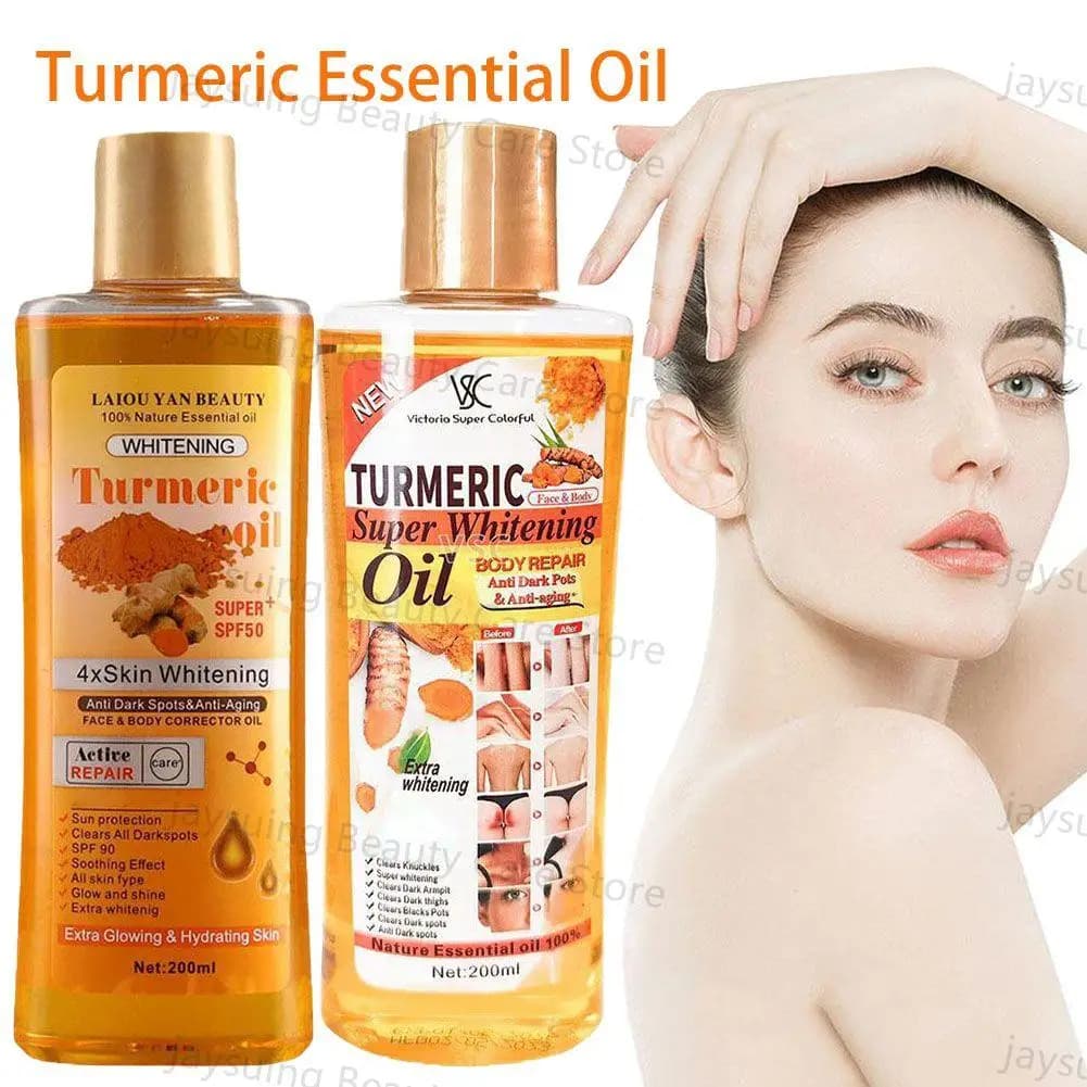 Huile essentielle de curcuma pour le visage et le corps, hydratante et naturelle, soins de la peau lissants, 200ml