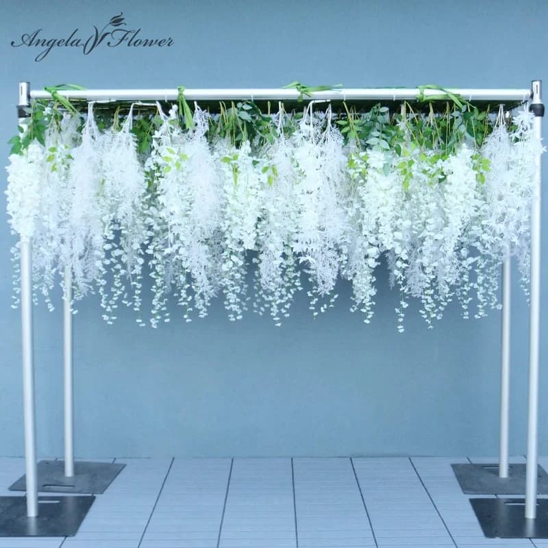 Tissu enroulable en glycine 5D pour rideau mural, mur de fleurs. Plafond, mur de plantes, arrangement d'arrière-plan de mariage