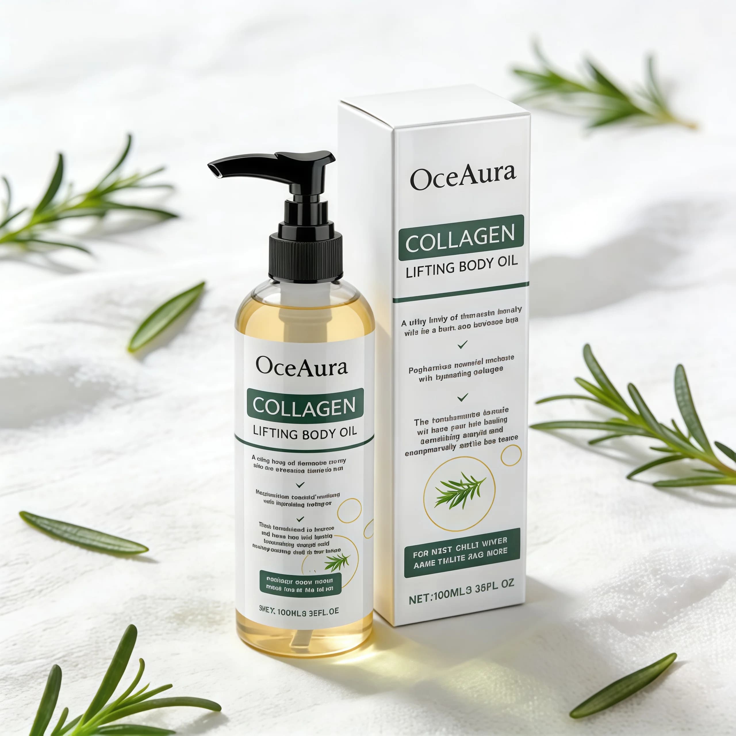 Huile corporelle au collagène OceAura, améliore l'élasticité de la peau, élimine les rides, soin de massage contre la cellulite, huile corporelle rafraîchissante à la lavande, 100 ml