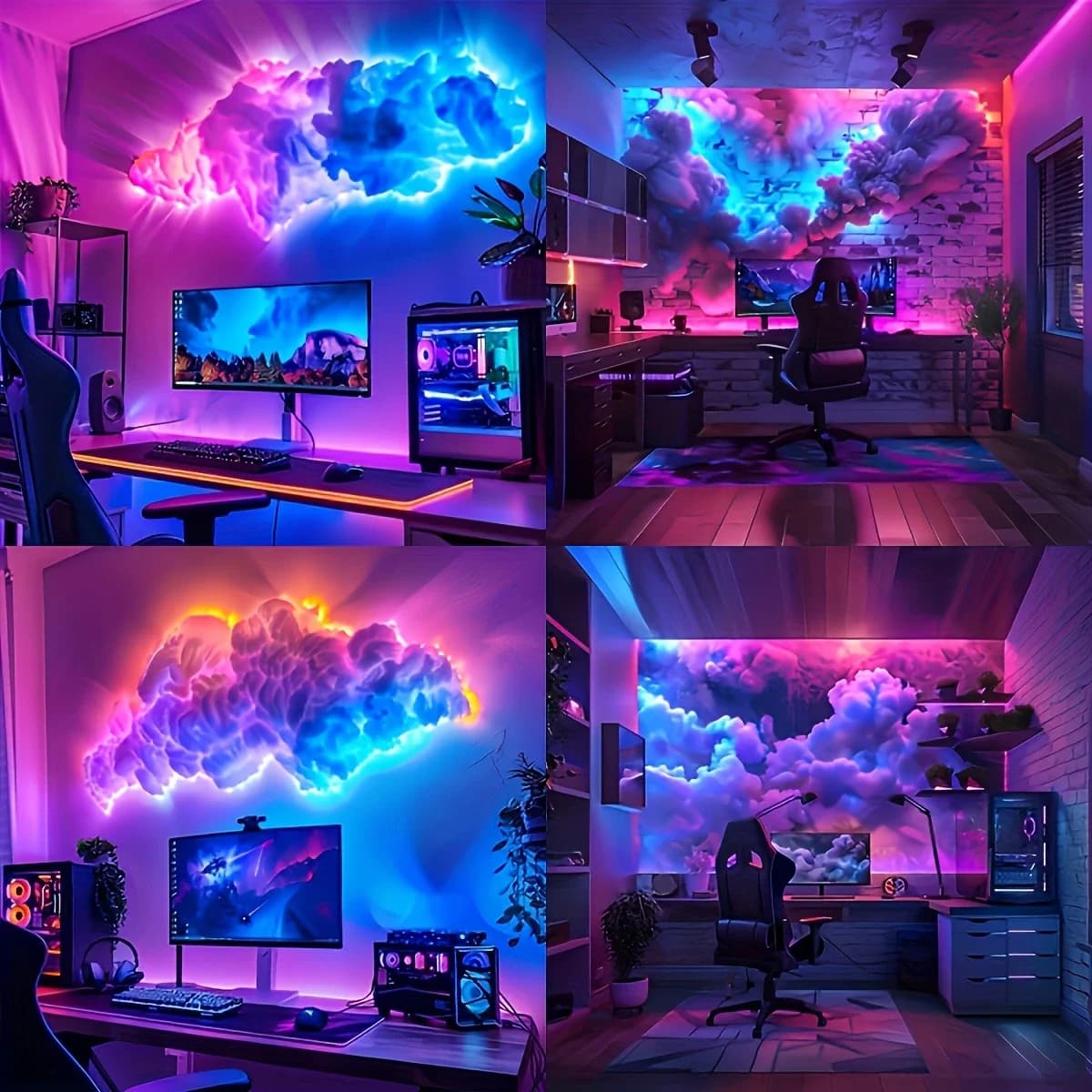 Lampe nuage 3D DIY avec effets lumineux colorés RGBIC