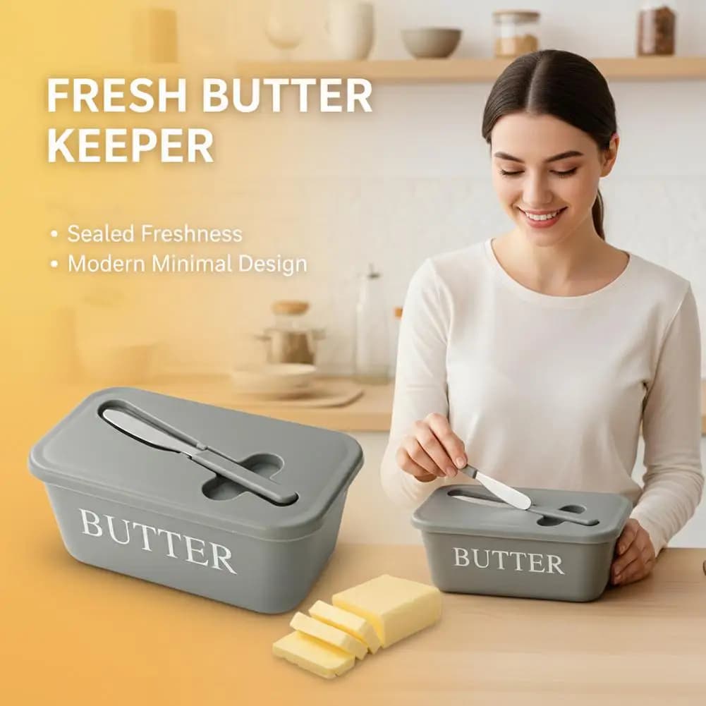 Pot à beurre en PP avec couvercle et spatule, boîte à beurre hermétique pour réfrigérateur, récipient de rangement moderne pour beurre, fromage à la crème