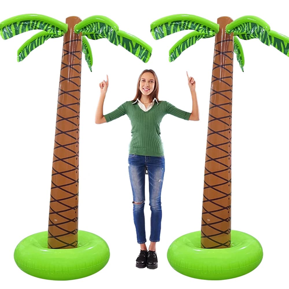 Palmier Gonflable Tropical, Grande Palmier Coco Gonflable pour Fêtes Hawaïennes et Luau, Décoration d'Été pour Piscine et Jardin