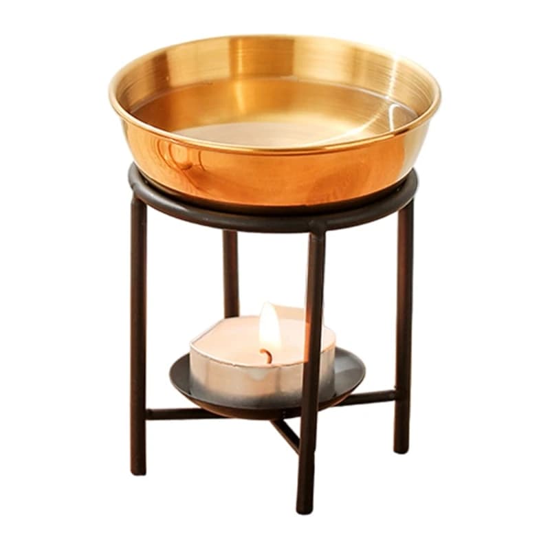 Diffuseur d'huiles essentielles, support combustion d'huile avec bol en acier inoxydable, diffuseur d'huile pour parfumer