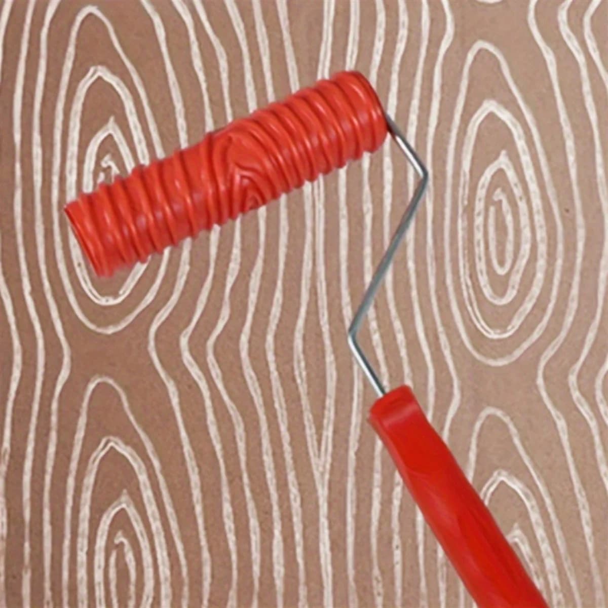 Rouleau de peinture murale en bois avec poignée