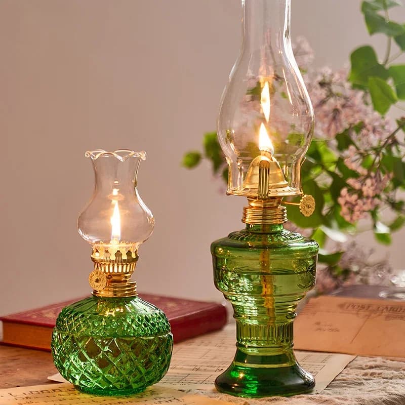 Grande lampe à huile rustique lampe en verre Vintage lampes à huile anciennes pour usage intérieur éclairage de secours chambre de lampe ouragan