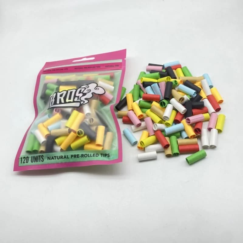 Embouts de filtre pré-rolés naturels colorés par pointe laminée