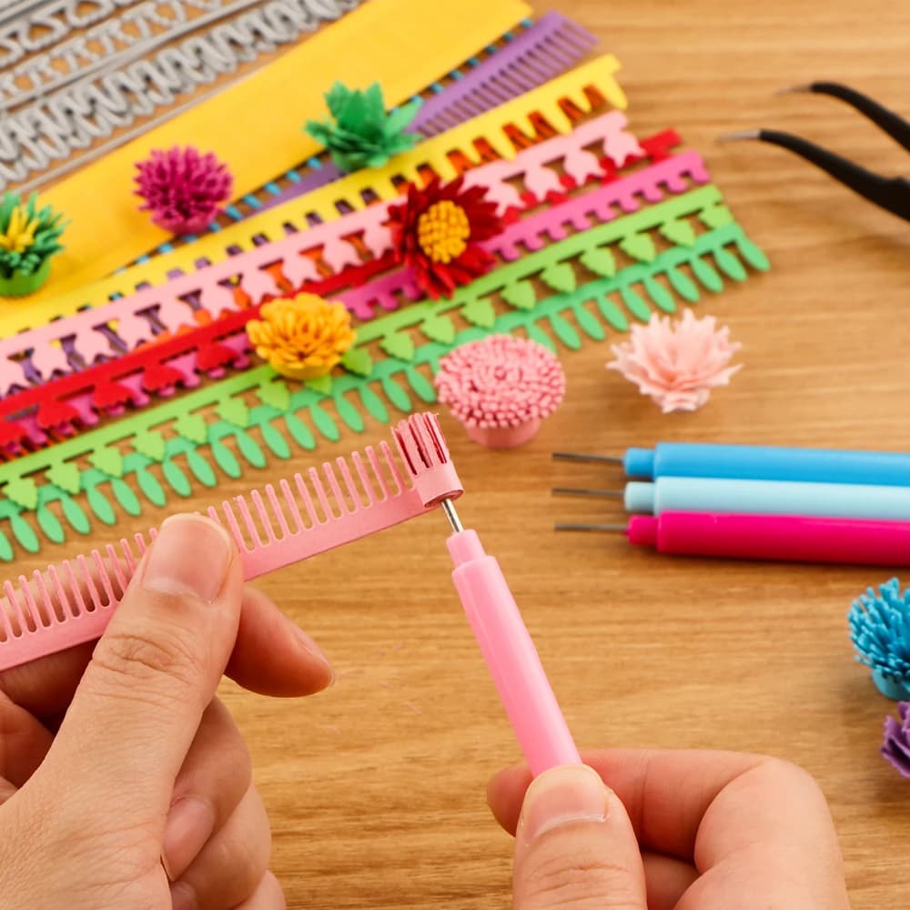 Matrices de découpe de fleurs en spirale 3D, bandes de quilling de pétales de fleurs enroulées pour bricolage, scrapbooking, artisanat décoratif, cartes en papier exécutives