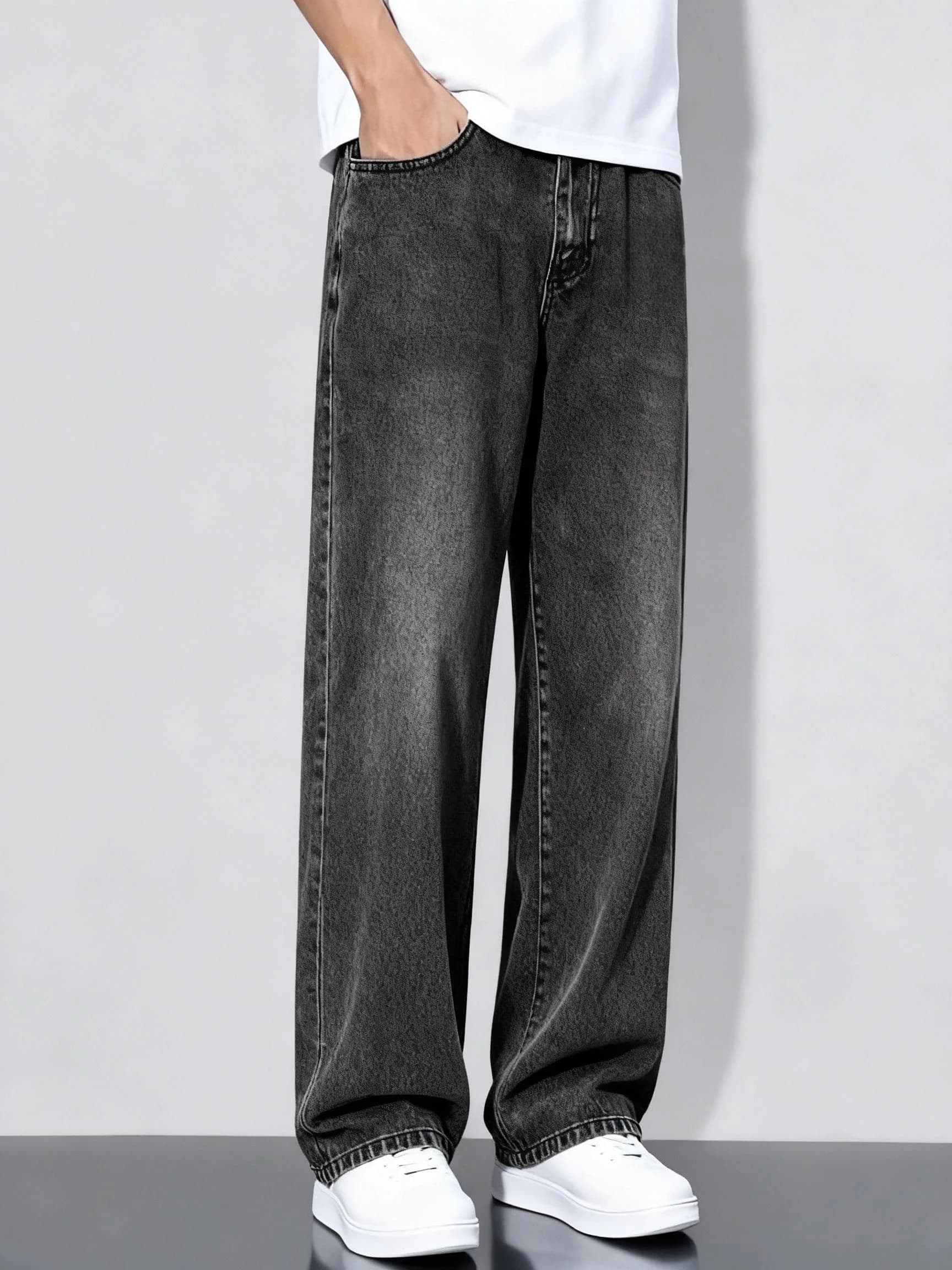 Jean ample à jambe droite pour homme