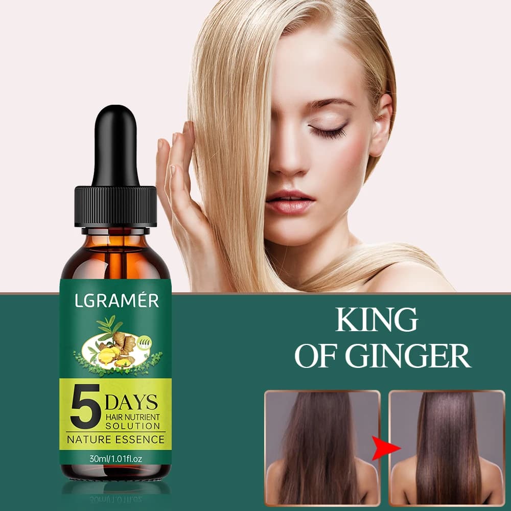 Gingembre plante naturelle soin des cheveux huile essentielle liquide de croissance
