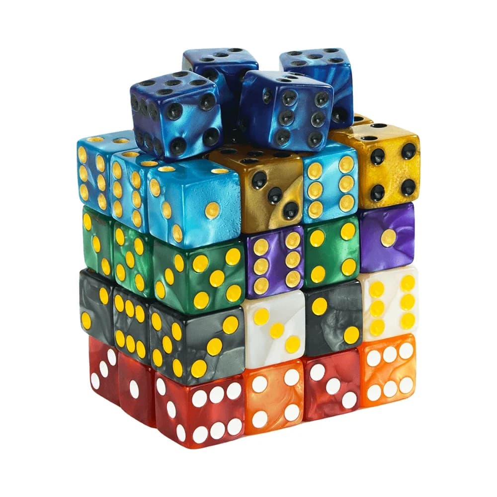 Jeu de dés à 6 faces 16mm marbre acrylique D6 jeu de dés pour DND