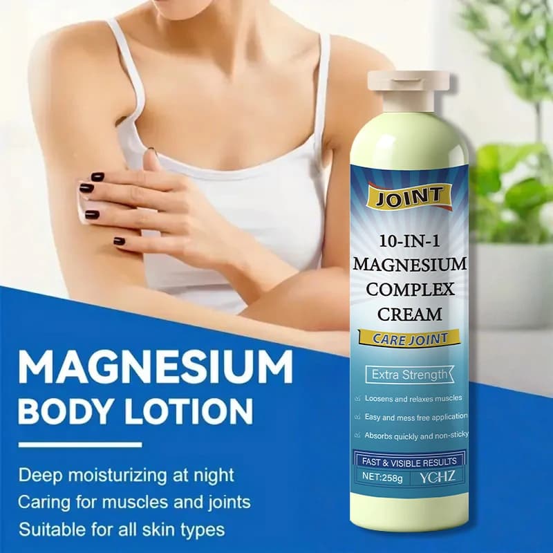 Crème musculaire au magnésium, adaptée au soin des pieds, des jambes, des mains et des bras, hydratation de la peau, lotion légère, soin doux de la peau, infusion de collagène, crème hydratante pour l