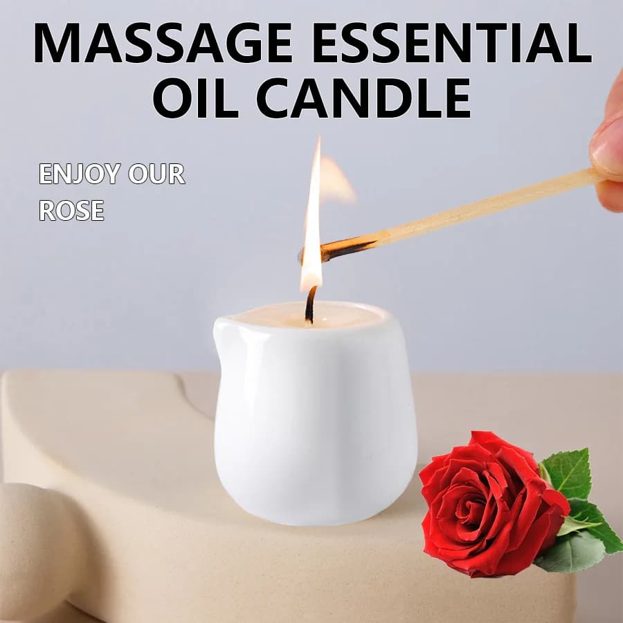 1 bougie à l'huile de massage, bougie d'aromathérapie de luxe, pour soulager le stress et hydrater la peau, huile corporelle parfumée SM Product