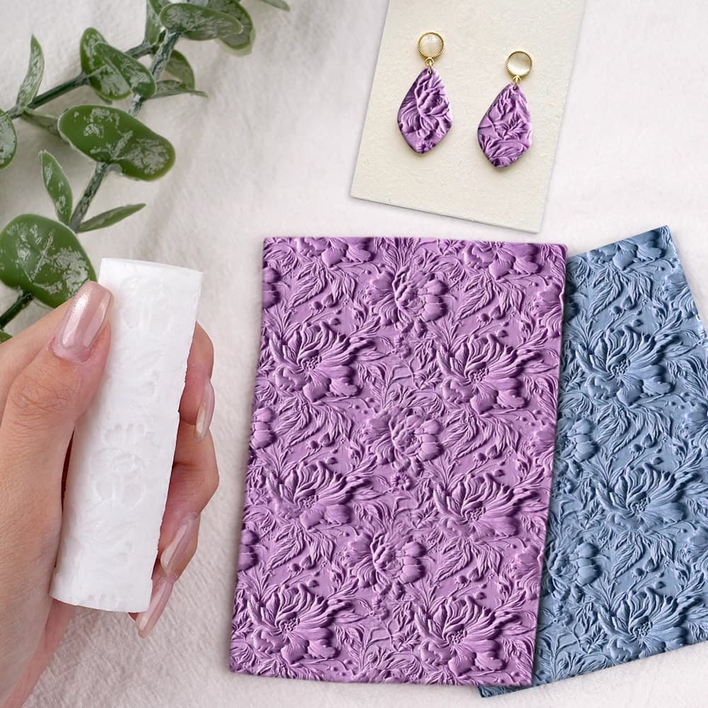Rouleau de Texture florale Vintage en plastique Durable, rouleau de Texture florale Vintage pour motifs d'argile polymère, boucles d'oreilles, fabrication de bijoux, bricolage