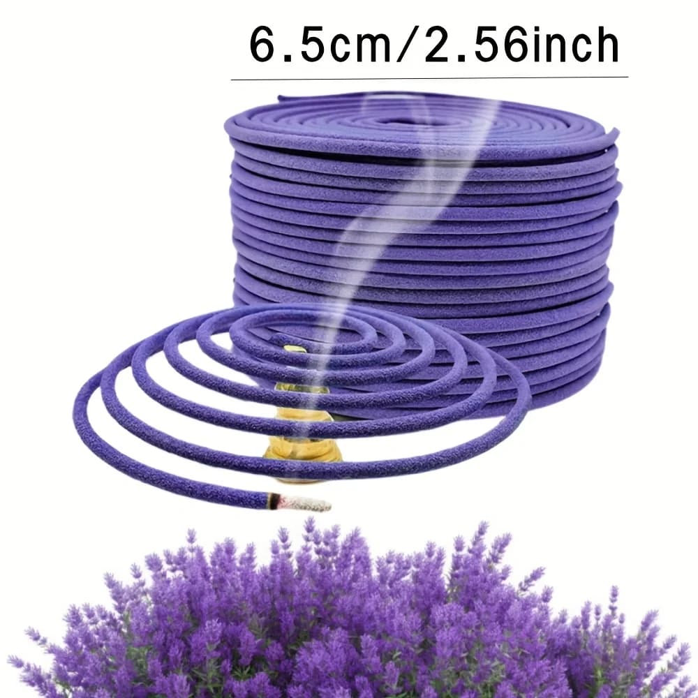 Rouleaux d'aromathérapie à la lavande - 20/60/80 spirales naturelles | Brûlure longue durée (4 heures) | Parfait pour