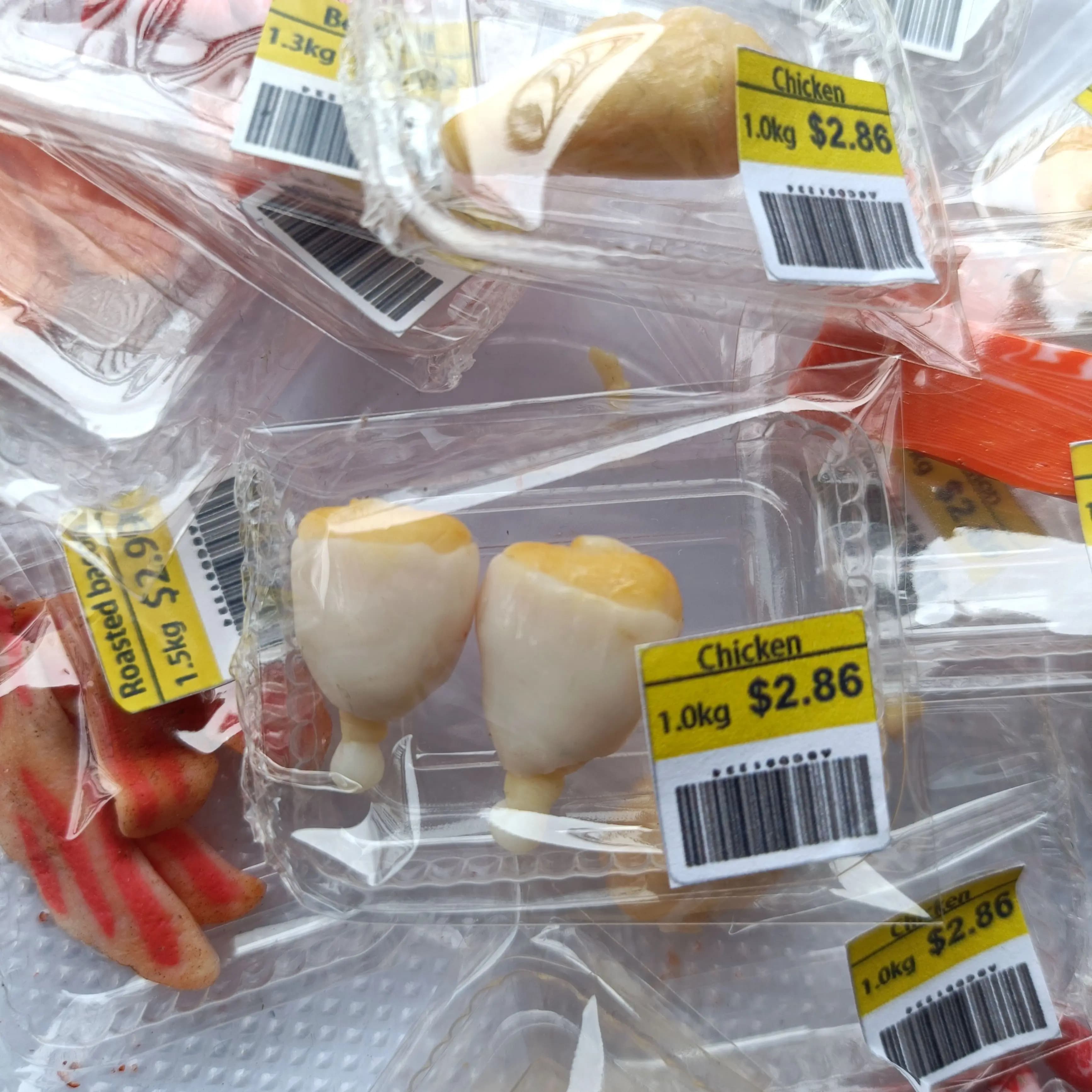 Nouveau supermarché Miniature simulation alimentaire steak de bœuf saumon Bacon rouleau de boeuf pour maison de poupée Mini cuisine argile accessoires alimentaires
