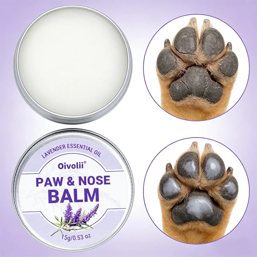 Baume pour pattes de chien à l'huile de coco, cire pour pattes et nez, sûr à lécher, hydratant apaisant, réparation des pattes sèches et gercées pour chiens et chats, pour la chaleur du pavé