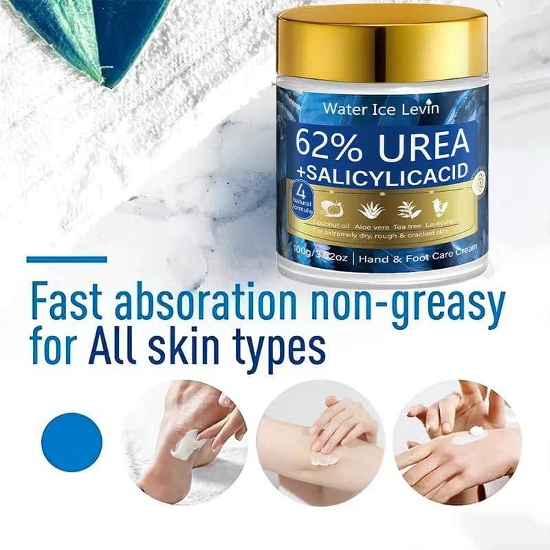 Crème pour les mains et les pieds à l'urée et à l'acide salicylique - Formule naturelle, hydratante pour les peaux extrêmement sèches et rugueuses
