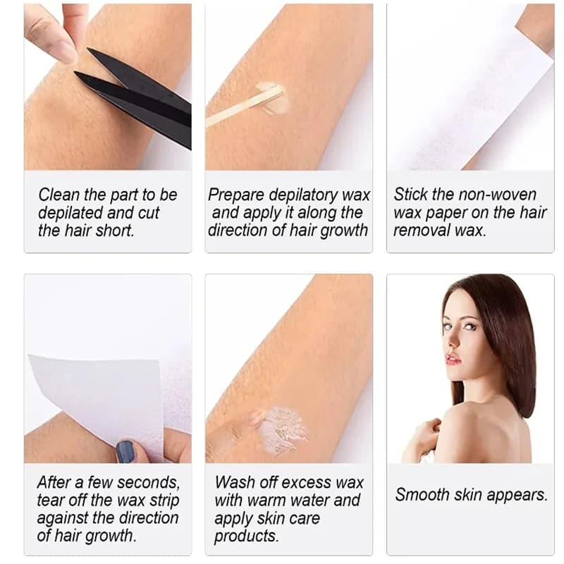 1 rouleau 50m 100m bandes de cire non tissées pour épilation corps tissu cheveux enlever cire rouleaux de papier épilation épilateur Salon de beauté