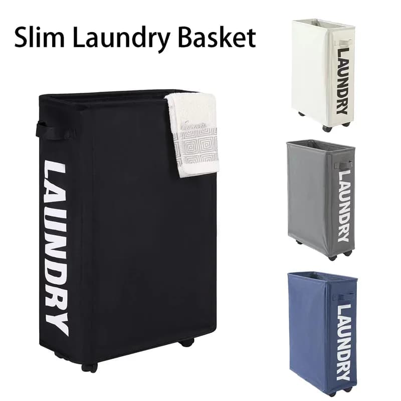 Mir à linge roulant avec roues et poignée, grand panier à linge, pliable, étanche, rangement pour vêtements