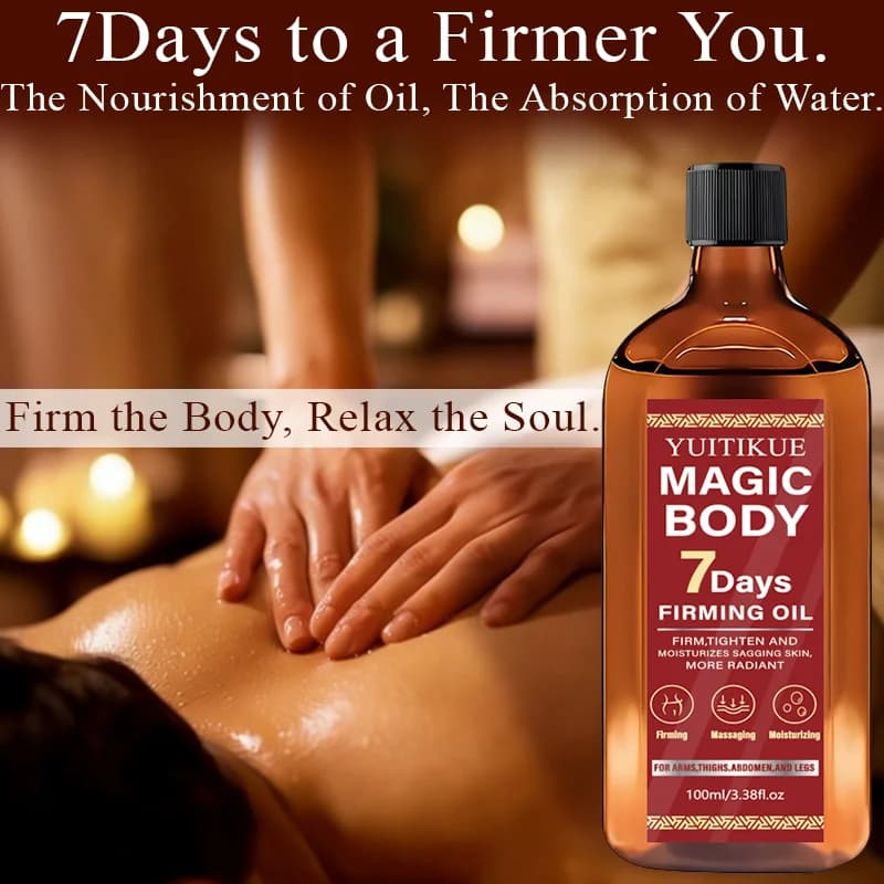 Huile raffermissante pour le corps Yuitikue Magic Body 7 jours, 100 ml, huile de massage corporelle naturelle pour les bras, l'abdomen et les jambes, hydratante et raffermissante pour la peau
