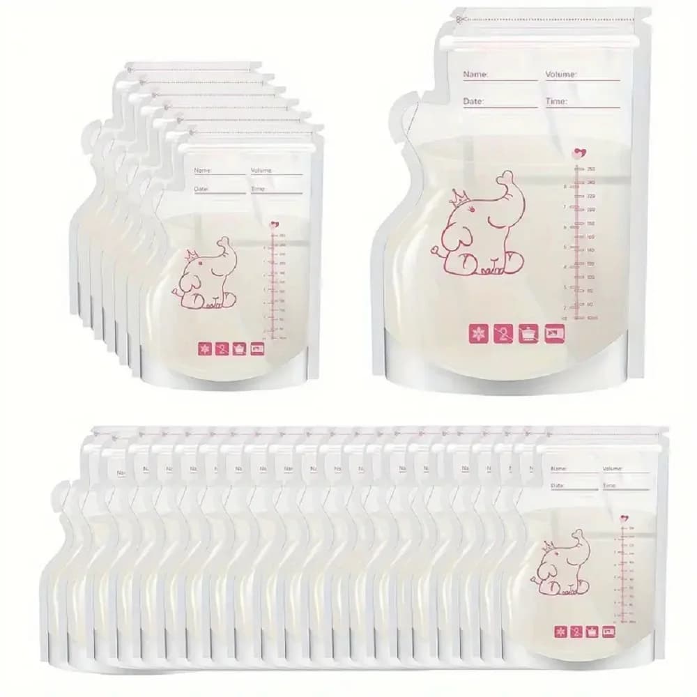 Sacs de conservation du lait sans BPA, 30/60 paquets de 250ml, sacs de congélation sûrs pour lait maternel et aliments pour bébés pour une alimentation facile