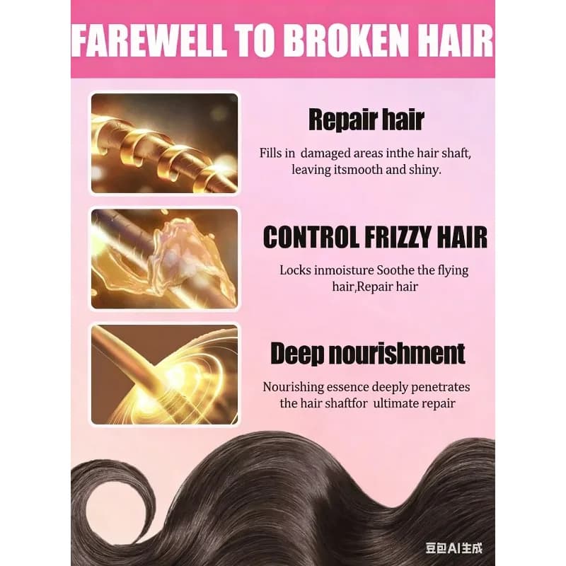 Traitement réparateur capillaire moléculaire original, répare en profondeur les cheveux secs, abîmés et crépus, soin capillaire hydratant rapide en 4 minutes