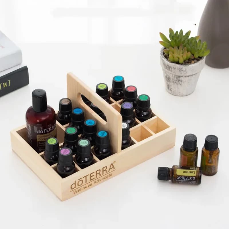Boîte de rangement en bois pour huiles essentielles, présentoir à 25 compartiments, 15ml, 24 + 1 compartiments