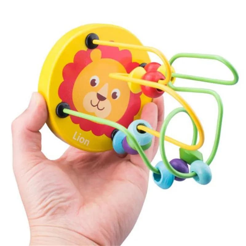 Montagnes russes en bois, jouets en perles, Puzzle éducatif précoce Montessori, jouet mathématique, animaux de dessin animé colorés pour enfants, arithmétique TMZ