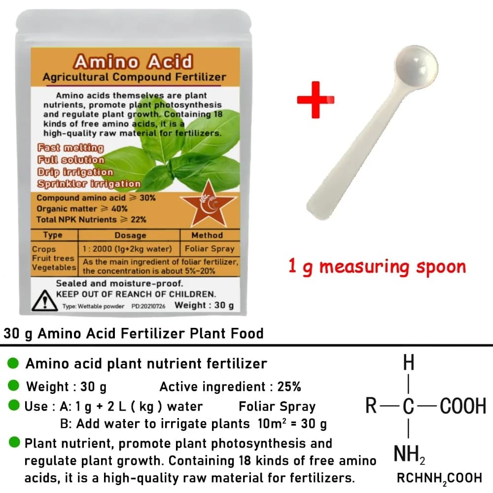 Poudre d'engrais d'acide aminé composé 30 G, Npk, azote-phosphate-potassium, supplément sûr, Nutrition des plantes pour le jardin