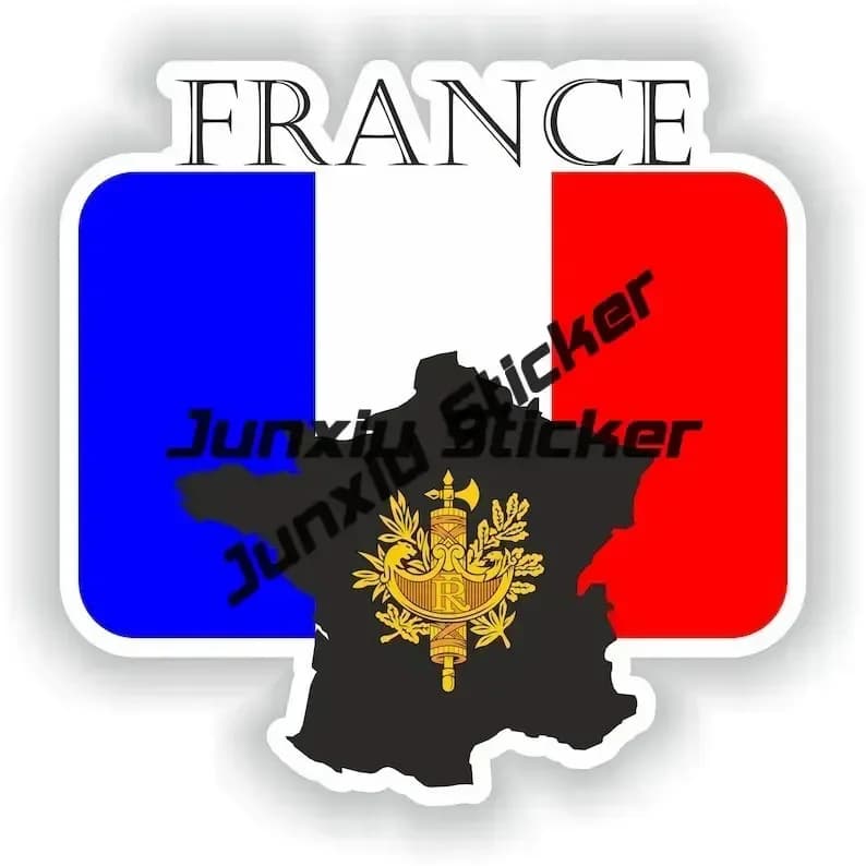 Tour Eiffel, Notre Dame Cathédrale Paris France Cannes Voyage Aventure Position mondiale Pays Autocollant Sceau rond Drapeau Emblème PVC