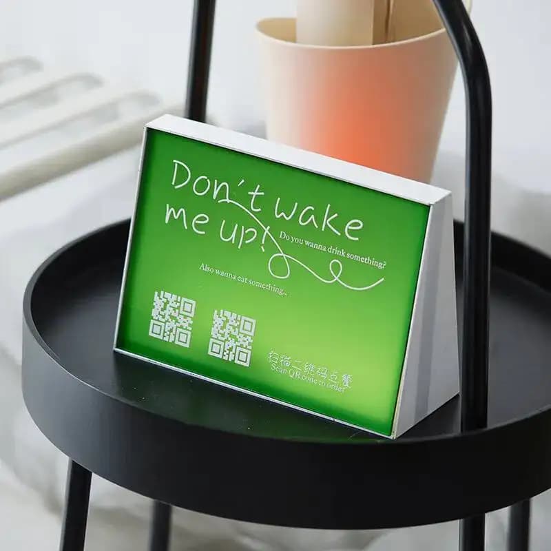 Support de paiement de Code QR lumineux en acrylique