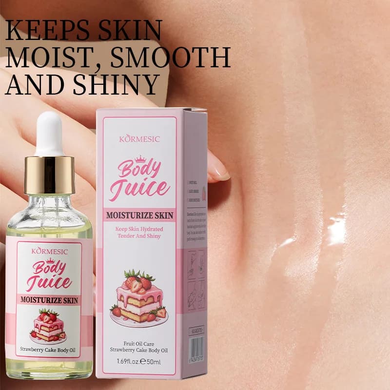KORMESIC Huile corporelle gâteau aux fraises - Hydratant Hydratant Nourrissant Peau Parfum sucré longue durée pour tous les types de peau