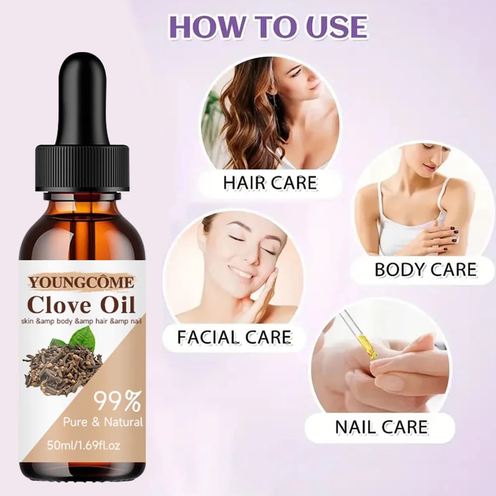 Huile essentielle de clous de girofle, 2 pièces, aide à garder la peau, hydrate et améliore l'élasticité de la peau, brillant, soin du visage, réparation hydratante, Anti-âge
