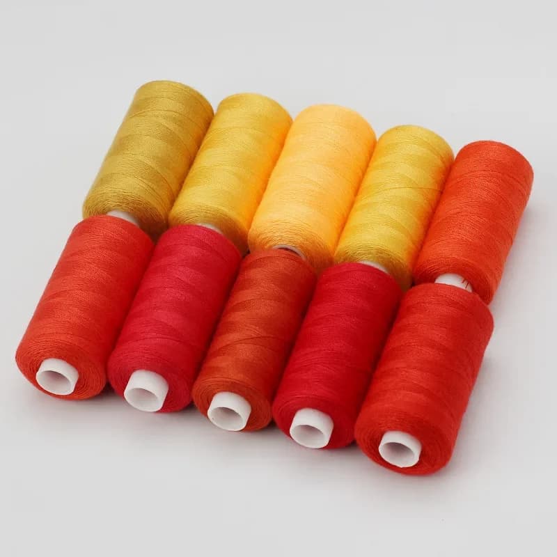 1 lot de 10 rouleaux de fil à coudre en Polyester 402 pour usage manuel et mécanique, 400 Yards, bricolage