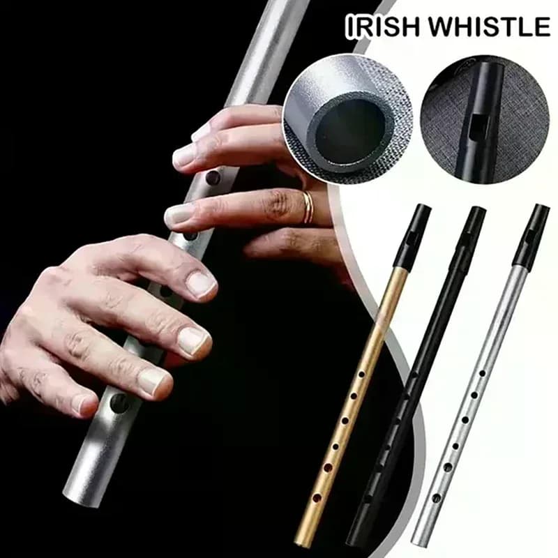 1 sifflet irlandais authentique en métal, clé C/D, 6 trous, instrument de musique traditionnel irlandais parfait