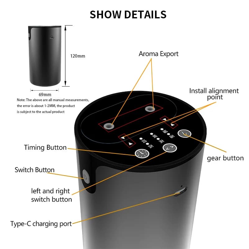 Diffuseur d'huiles essentielles avec câble USB