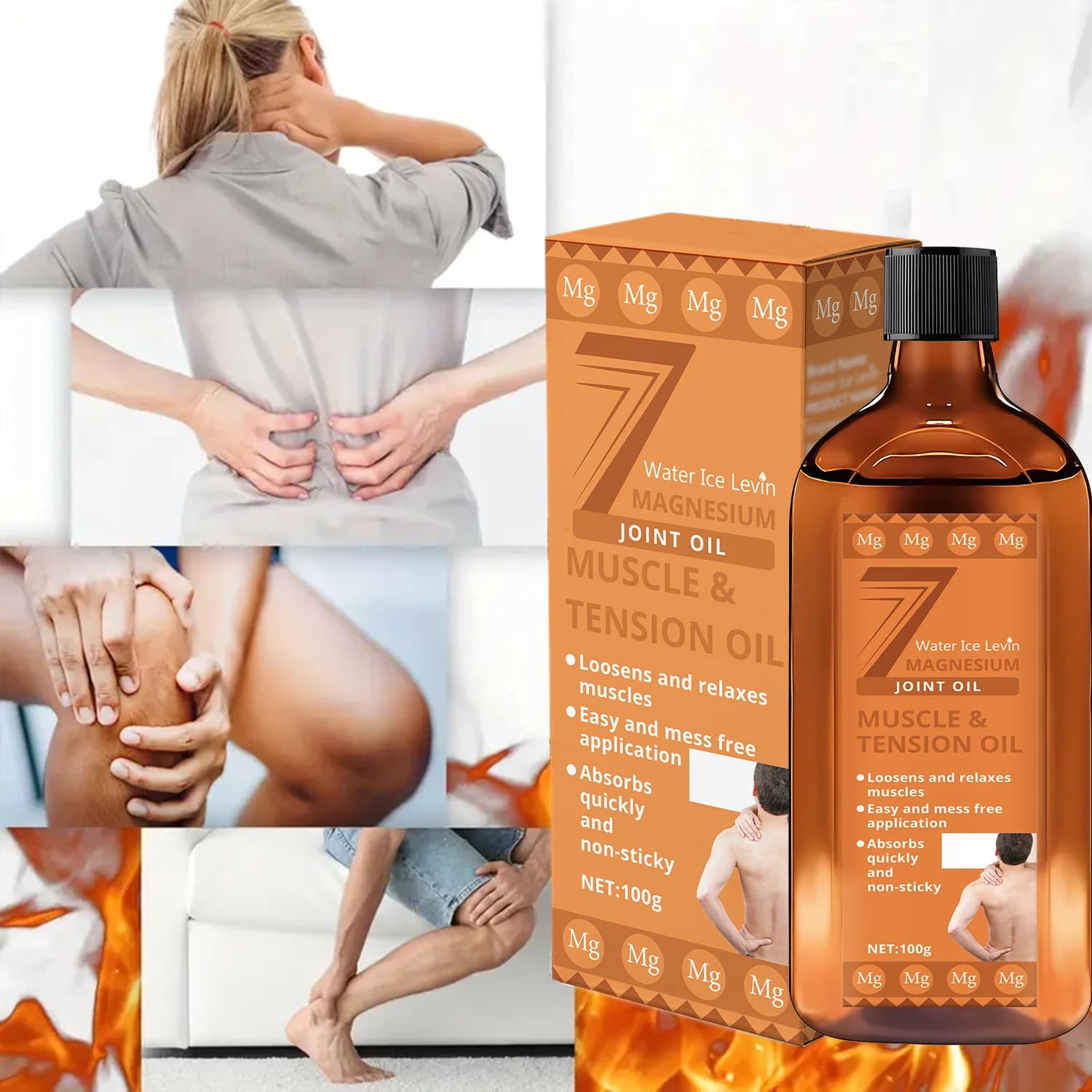 7 huiles pour articulations en magnésium : texture légère, ameublissez les muscles, absorbe rapidement/non collante, un usage quotidien augmente l'élasticité de la peau