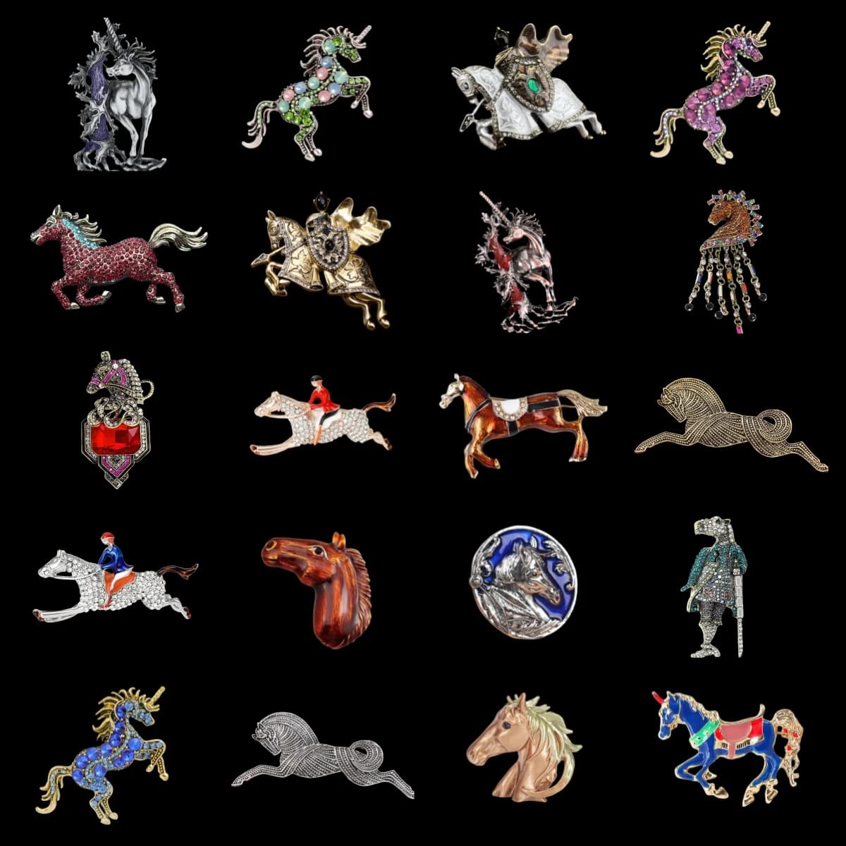 Broches de luxe baroques à motif cheval et licorne pour hommes et femmes, bijoux et accessoires, cadeaux de mariage, de fêtes et de soirées