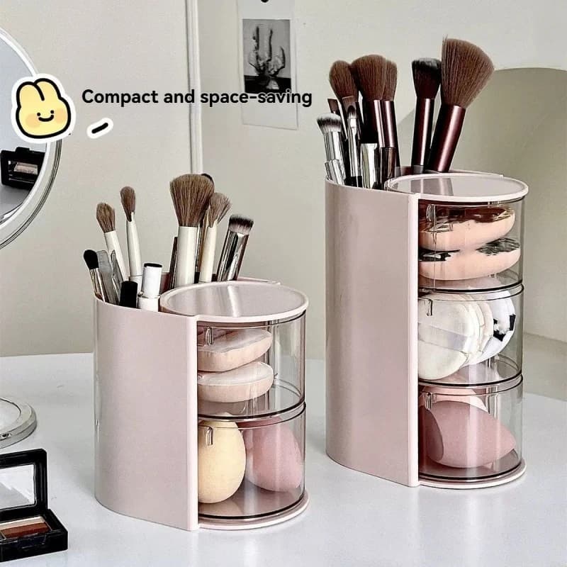 Boîte de rangement pour bouffées de beauté, éponge de maquillage, tampon en coton, boîte à poudre compacte pour coussin, boîte de rangement pour crayons à sourcils et pinceaux, 1 pièce