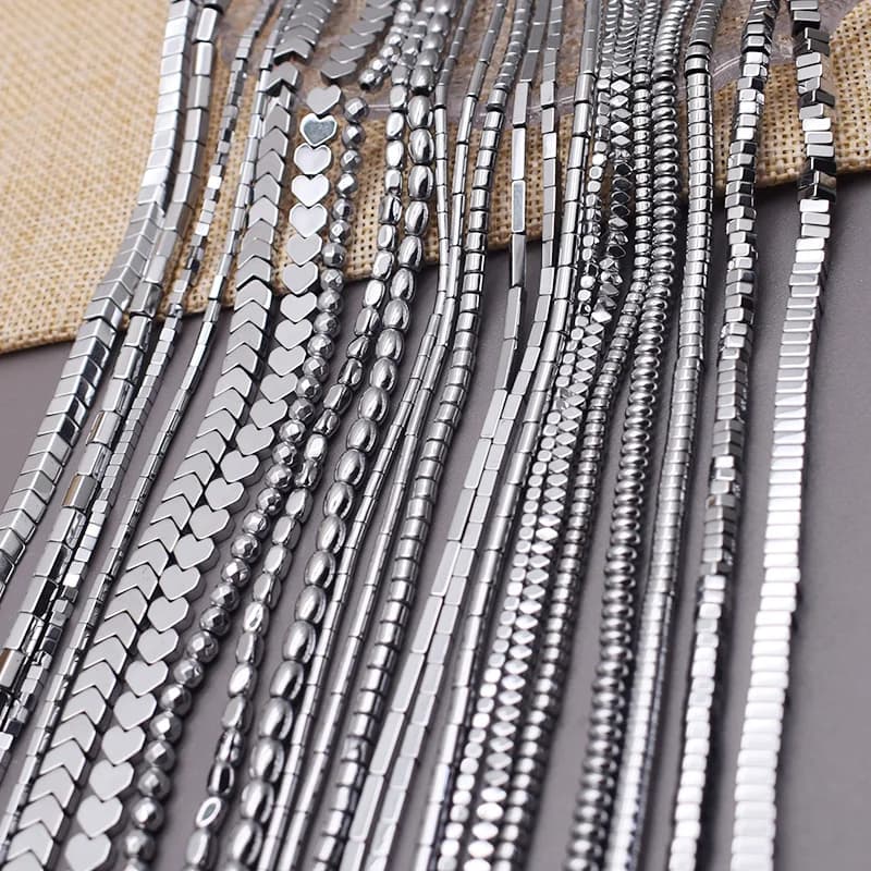 Placage argent couleur rétention naturel hématite pierre entretoise perles en vrac pour la fabrication de bijoux Bracelets à faire soi-même trouver