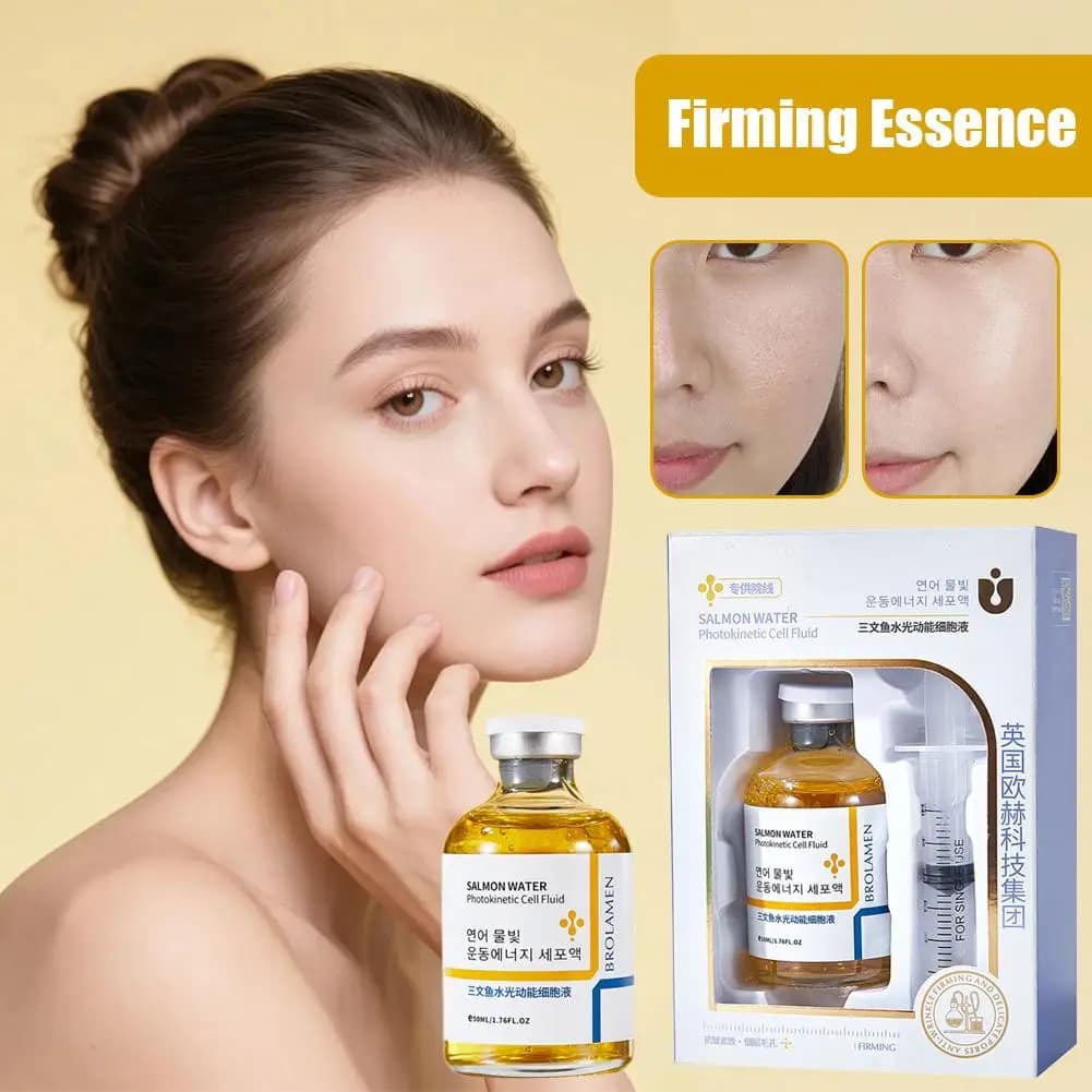 Essence de rajeunissement de la peau, sérum coréen anti-rides au saumon, renforce la fonction de barrière cutanée, hydratation continue 24 heures, soins de doigt