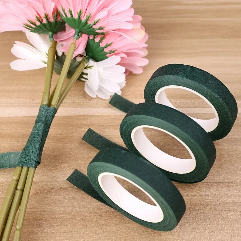 10/1 rouleaux de rubans floraux pour Bouquet vert, papier d'emballage auto-adhésif pour étamines, décor de fleurs pour bricolage, accessoires de fête de mariage pour fleuriste