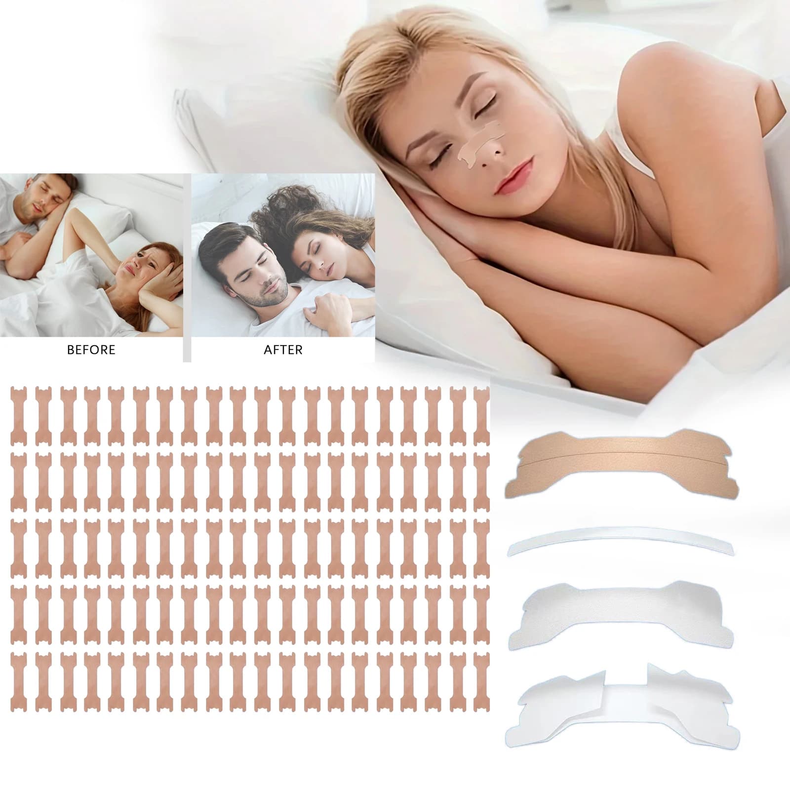 Bandes Anti-ronflement et bandes nasales respiratoires, respiration plus facile, Patch nasal pour arrêter le ronflement, bon Patch pour dormir, dispositif d'aide au sommeil, santé C