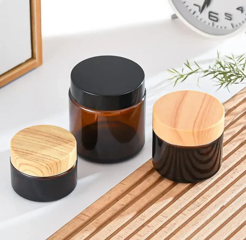Bocal en verre d'ambre multicolore